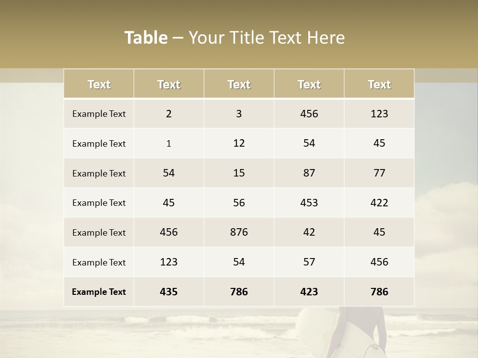 Surfer Background Sand PowerPoint Template