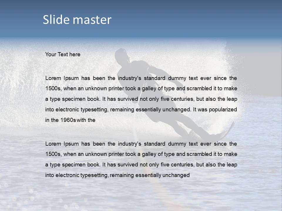 Water Ski Rooster Tail River PowerPoint Template