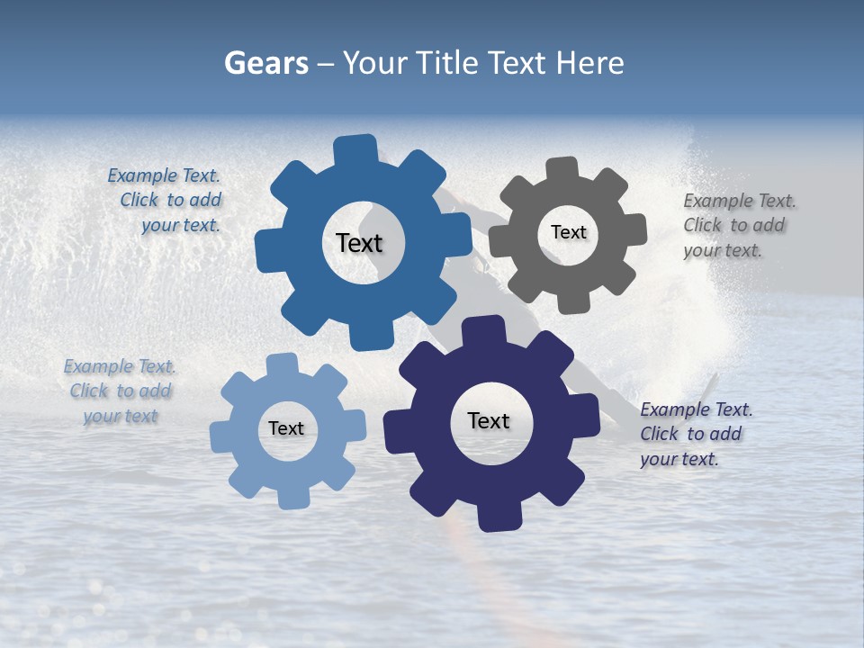 Water Ski Rooster Tail River PowerPoint Template