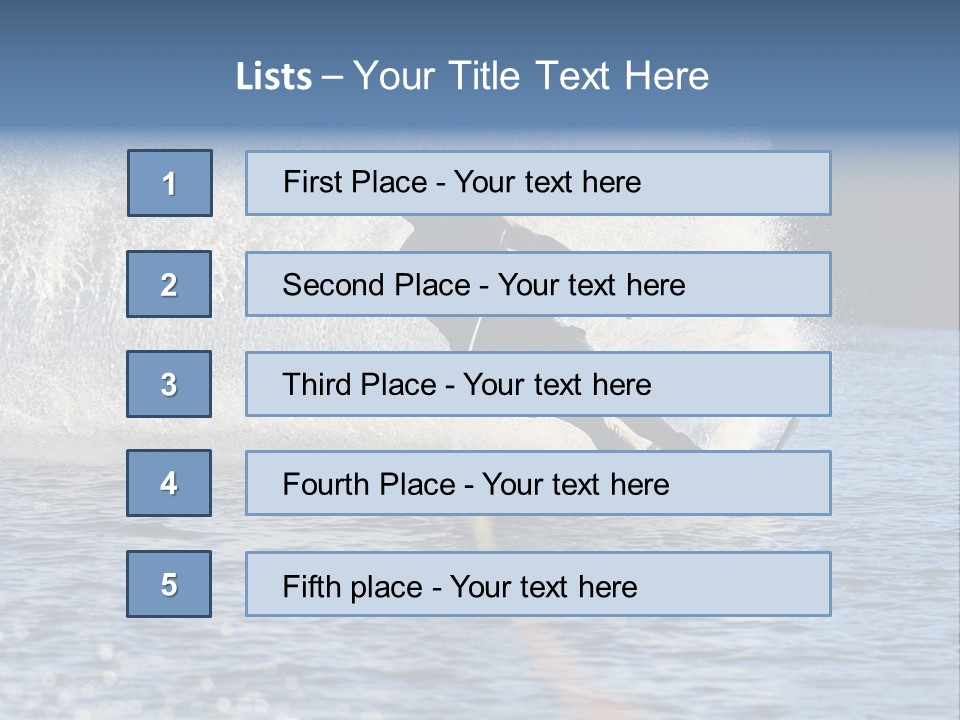 Water Ski Rooster Tail River PowerPoint Template