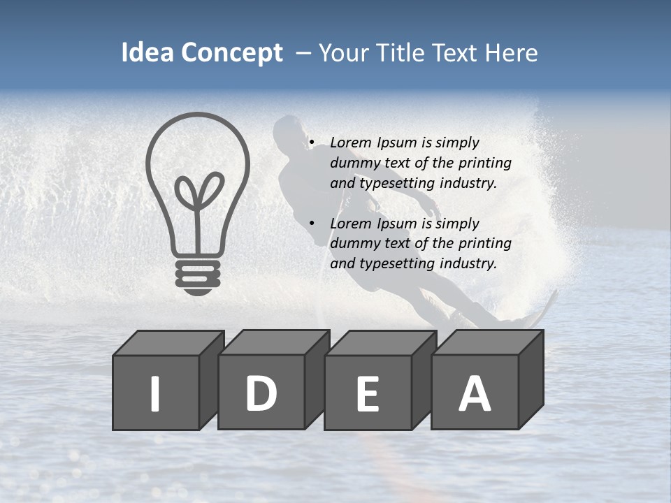 Water Ski Rooster Tail River PowerPoint Template