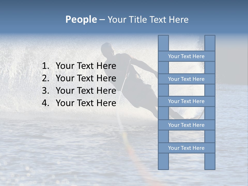 Water Ski Rooster Tail River PowerPoint Template