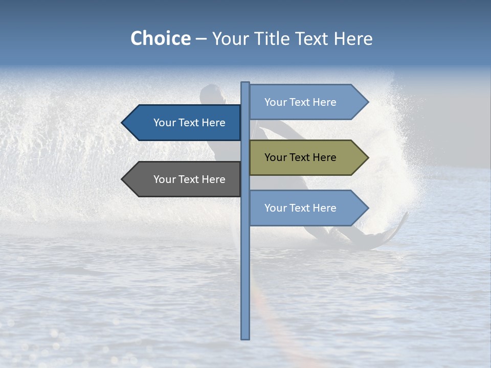 Water Ski Rooster Tail River PowerPoint Template