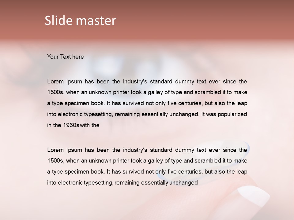 A Close Up Of A Person's Eye With A Contact Lens PowerPoint Template