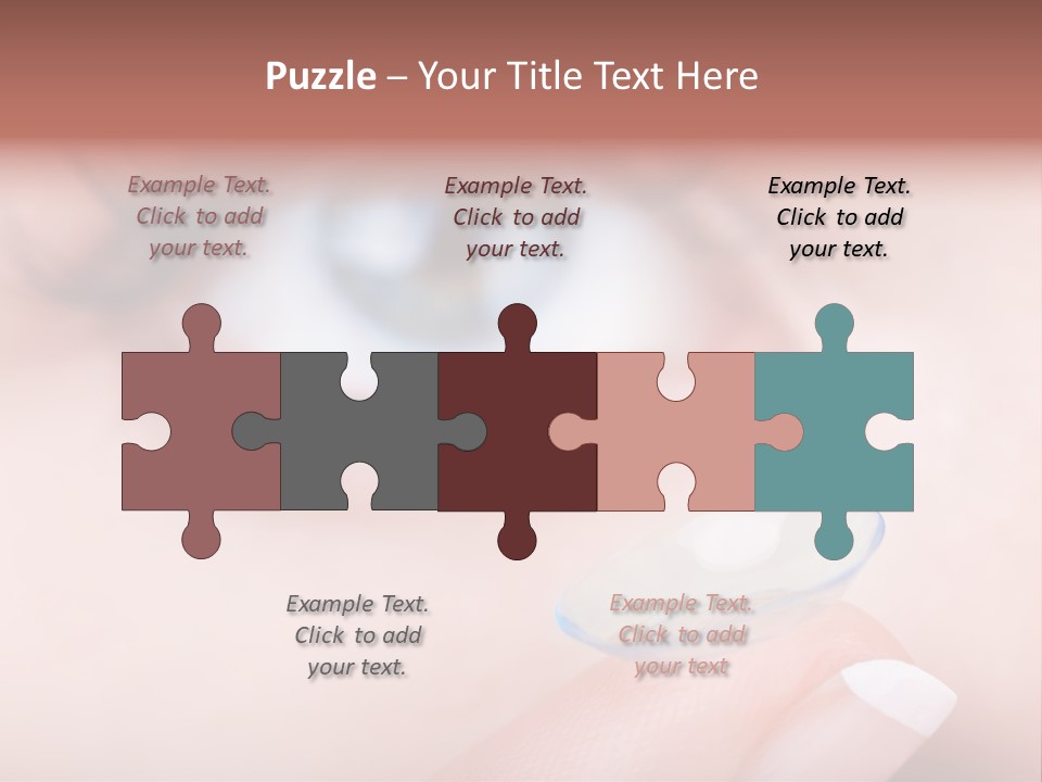 A Close Up Of A Person's Eye With A Contact Lens PowerPoint Template