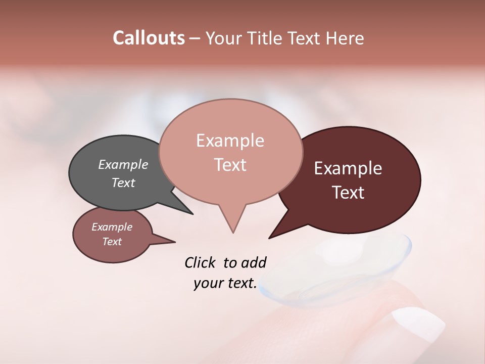 A Close Up Of A Person's Eye With A Contact Lens PowerPoint Template