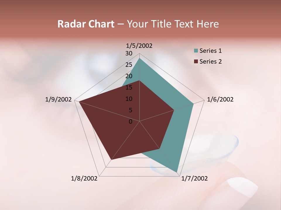 A Close Up Of A Person's Eye With A Contact Lens PowerPoint Template