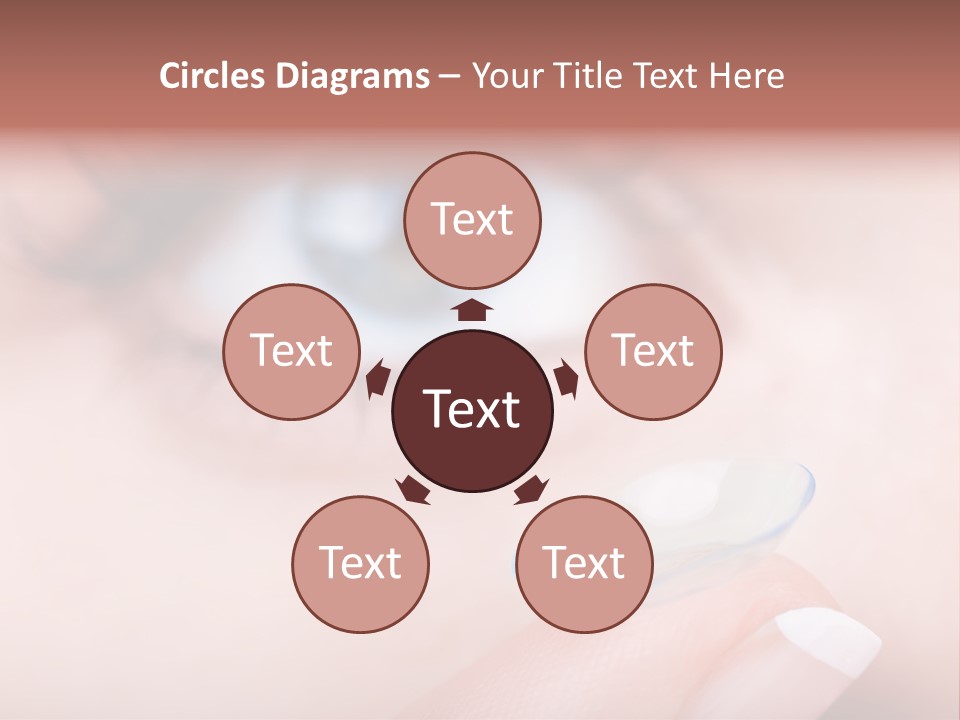 A Close Up Of A Person's Eye With A Contact Lens PowerPoint Template