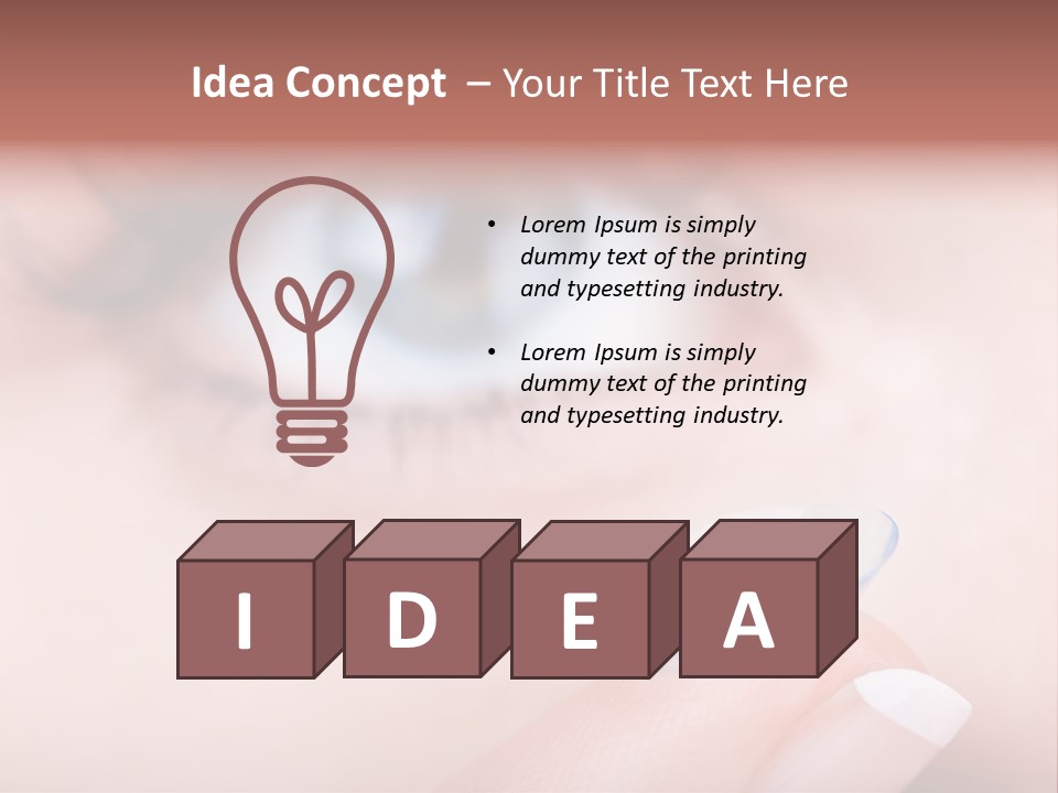 A Close Up Of A Person's Eye With A Contact Lens PowerPoint Template