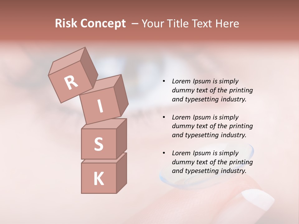 A Close Up Of A Person's Eye With A Contact Lens PowerPoint Template