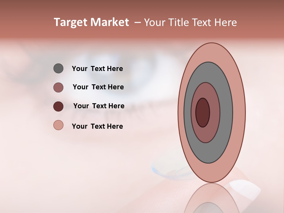 A Close Up Of A Person's Eye With A Contact Lens PowerPoint Template
