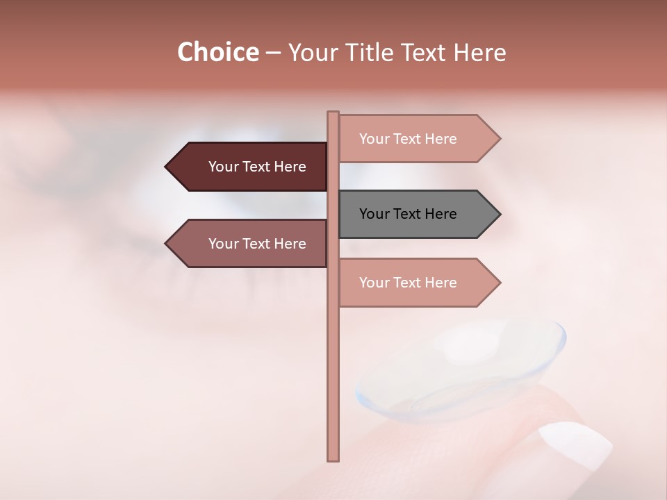 A Close Up Of A Person's Eye With A Contact Lens PowerPoint Template