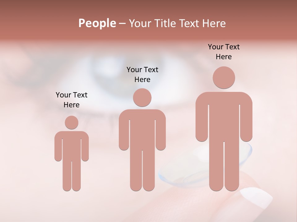 A Close Up Of A Person's Eye With A Contact Lens PowerPoint Template