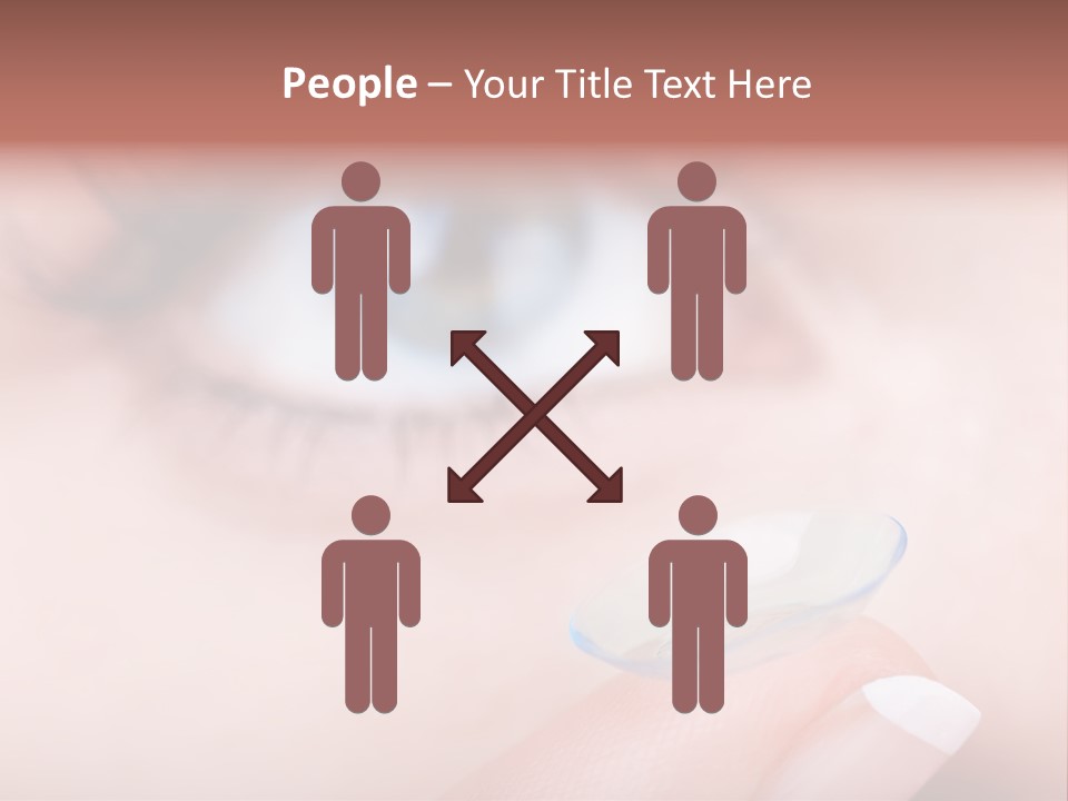 A Close Up Of A Person's Eye With A Contact Lens PowerPoint Template