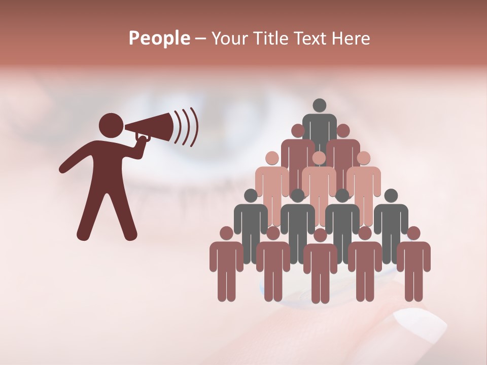 A Close Up Of A Person's Eye With A Contact Lens PowerPoint Template