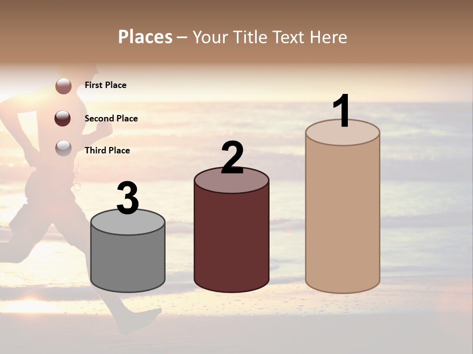 A Man Running On The Beach At Sunset PowerPoint Template