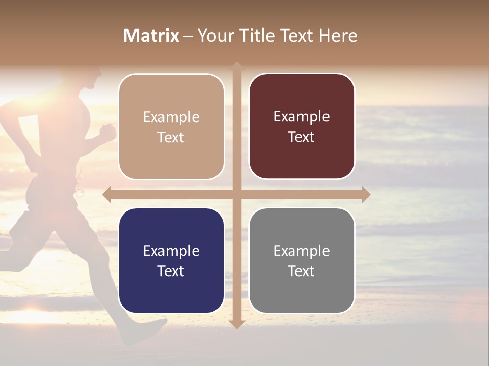 A Man Running On The Beach At Sunset PowerPoint Template