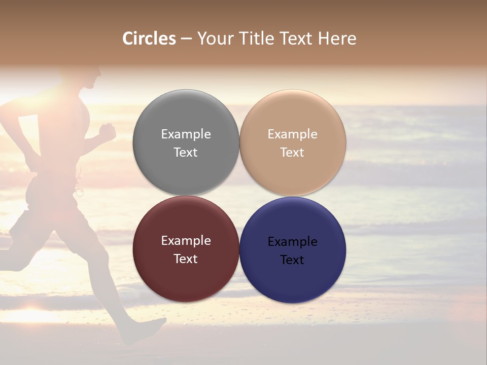 A Man Running On The Beach At Sunset PowerPoint Template