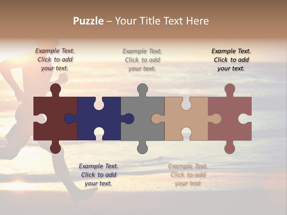 A Man Running On The Beach At Sunset PowerPoint Template