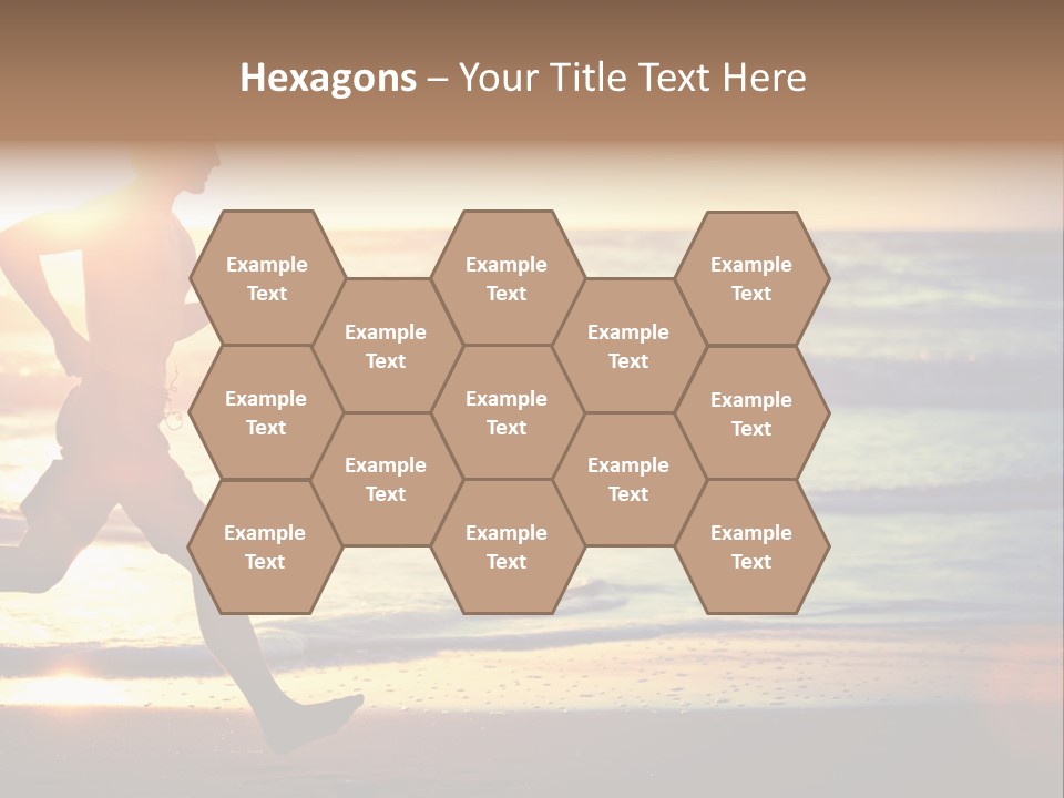 A Man Running On The Beach At Sunset PowerPoint Template