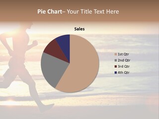 A Man Running On The Beach At Sunset PowerPoint Template