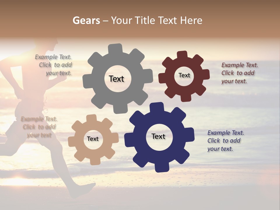 A Man Running On The Beach At Sunset PowerPoint Template