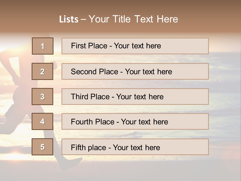 A Man Running On The Beach At Sunset PowerPoint Template