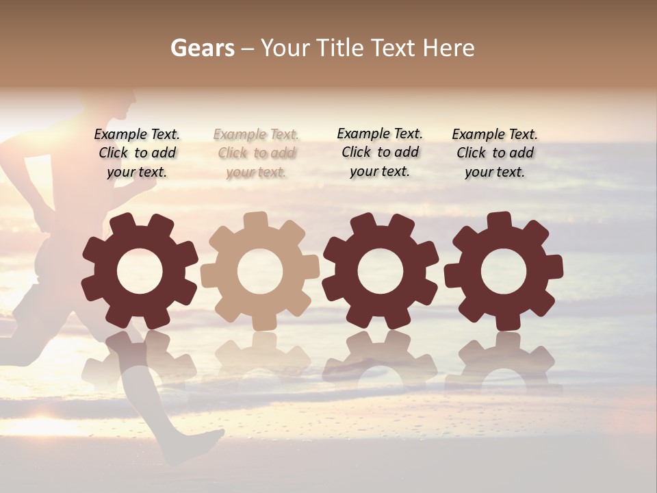 A Man Running On The Beach At Sunset PowerPoint Template