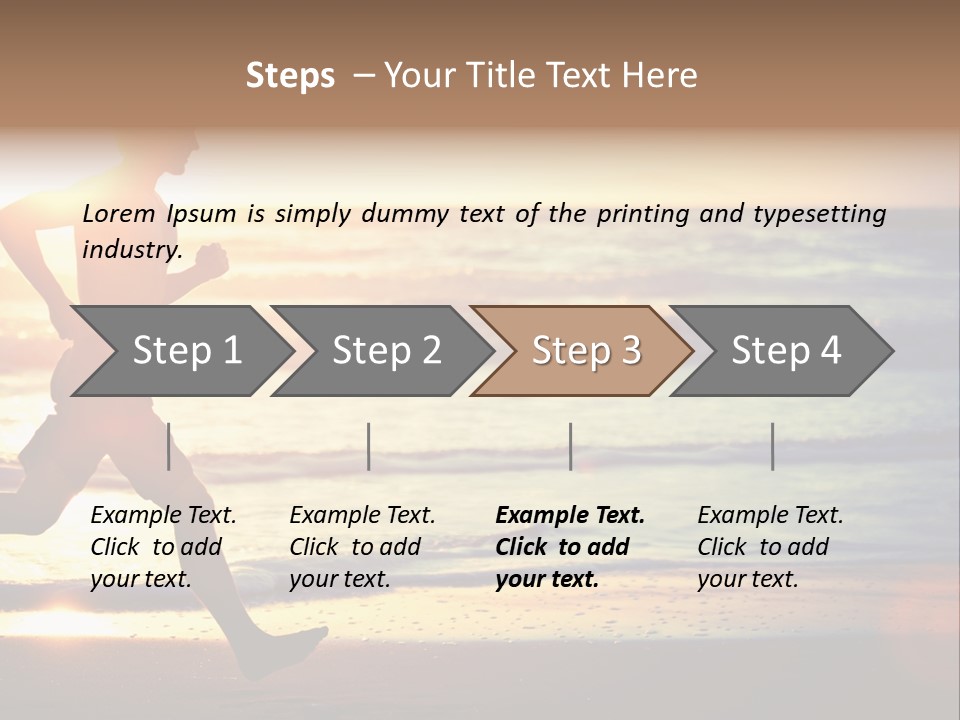 A Man Running On The Beach At Sunset PowerPoint Template