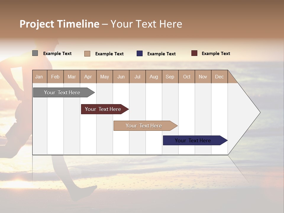 A Man Running On The Beach At Sunset PowerPoint Template