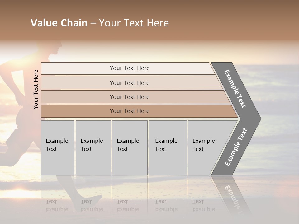 A Man Running On The Beach At Sunset PowerPoint Template