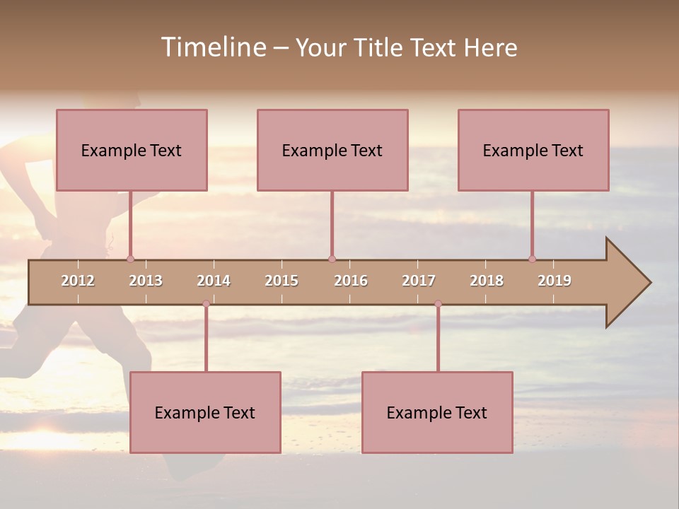 A Man Running On The Beach At Sunset PowerPoint Template