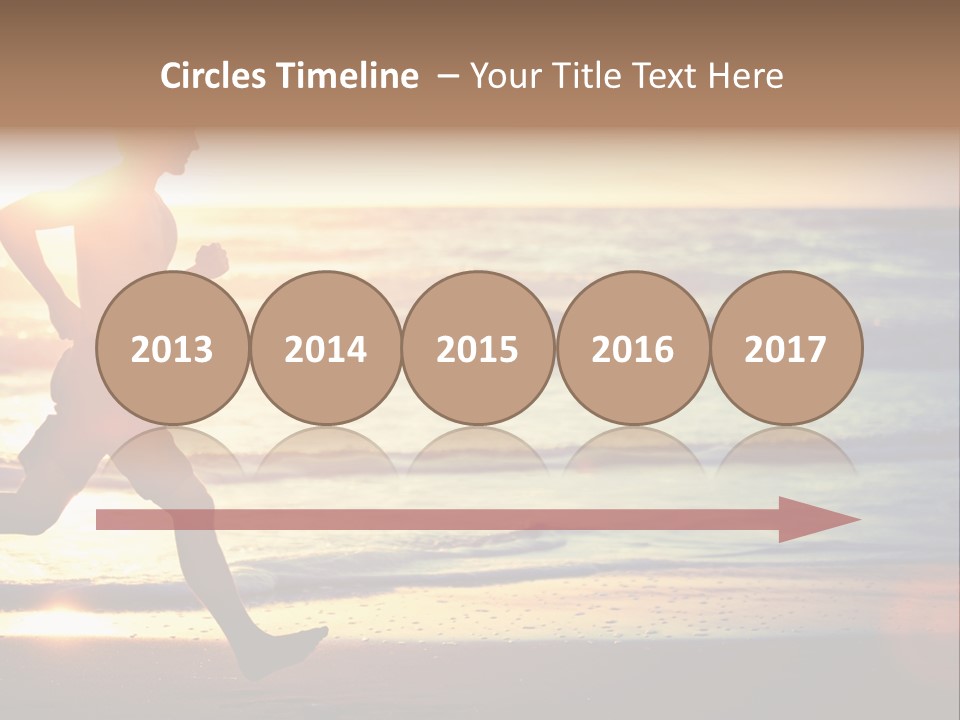 A Man Running On The Beach At Sunset PowerPoint Template