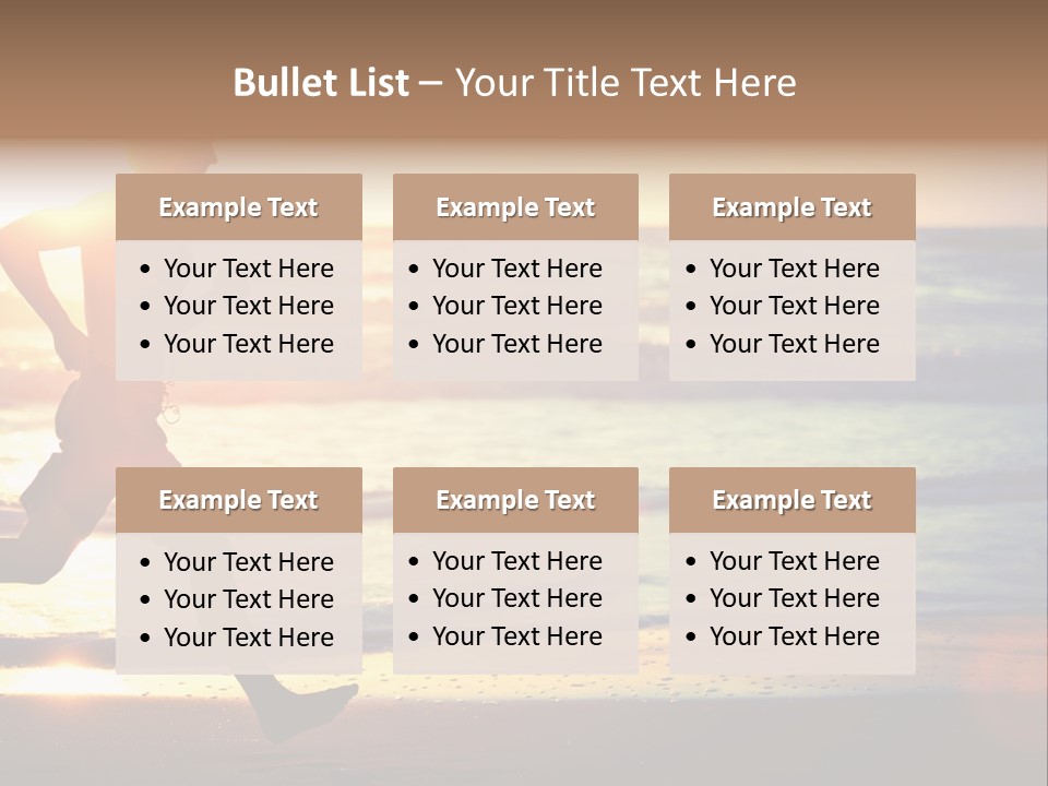 A Man Running On The Beach At Sunset PowerPoint Template