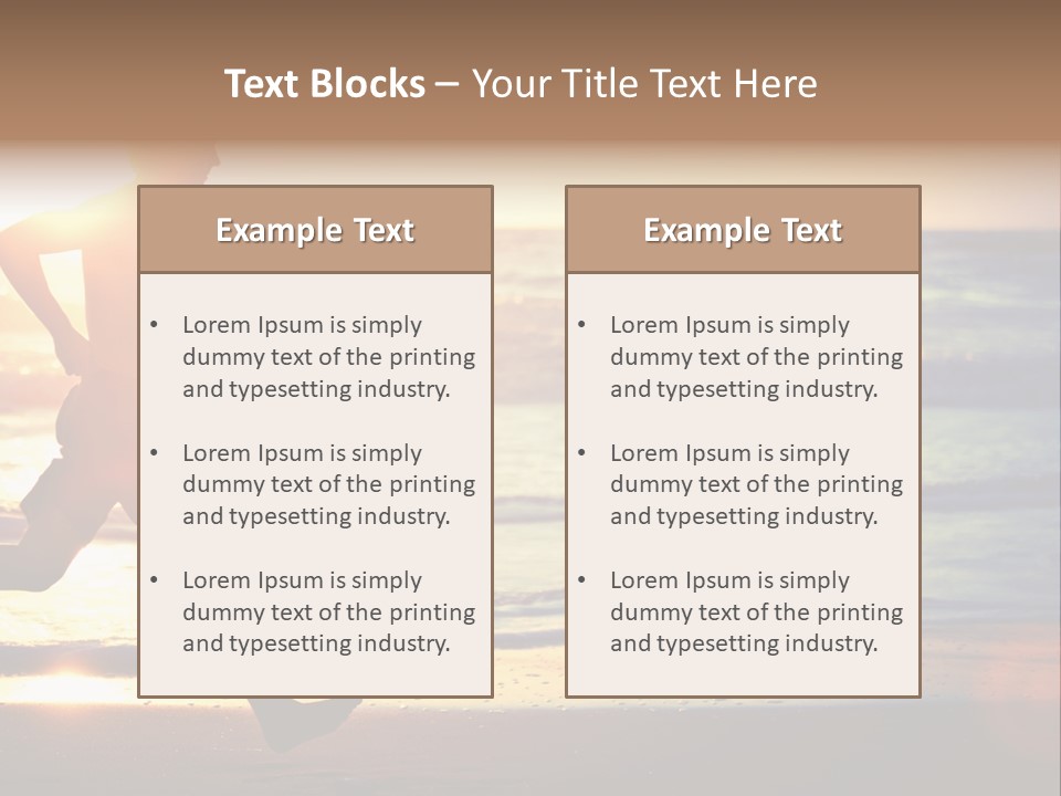 A Man Running On The Beach At Sunset PowerPoint Template
