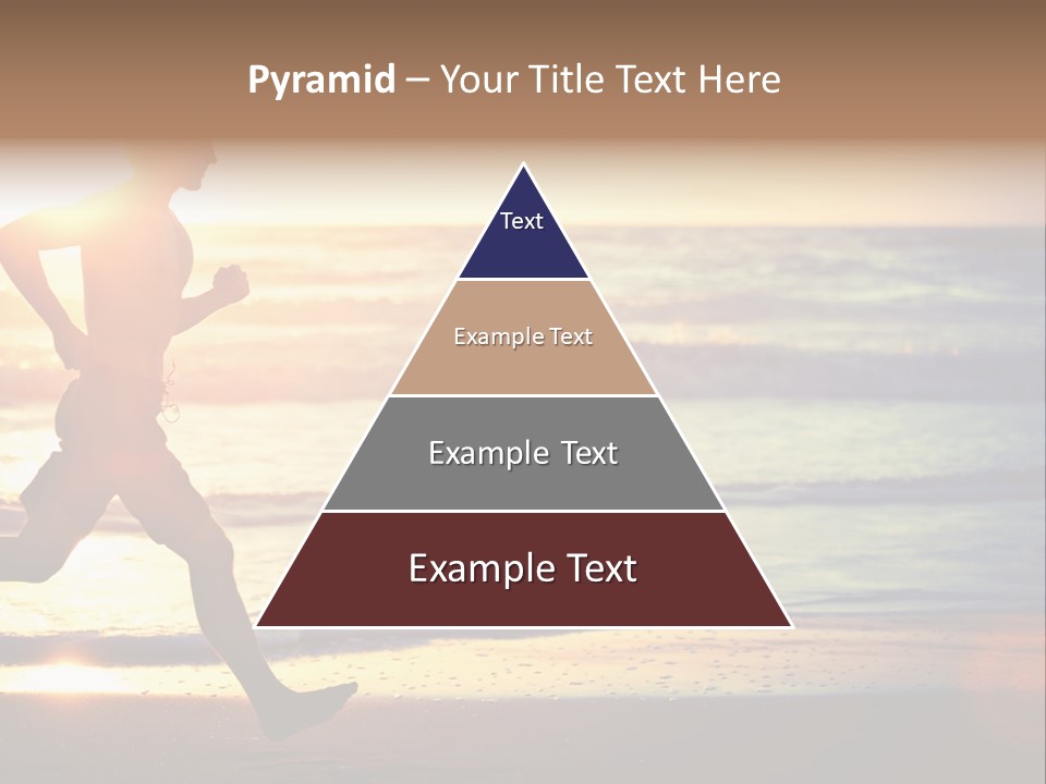 A Man Running On The Beach At Sunset PowerPoint Template