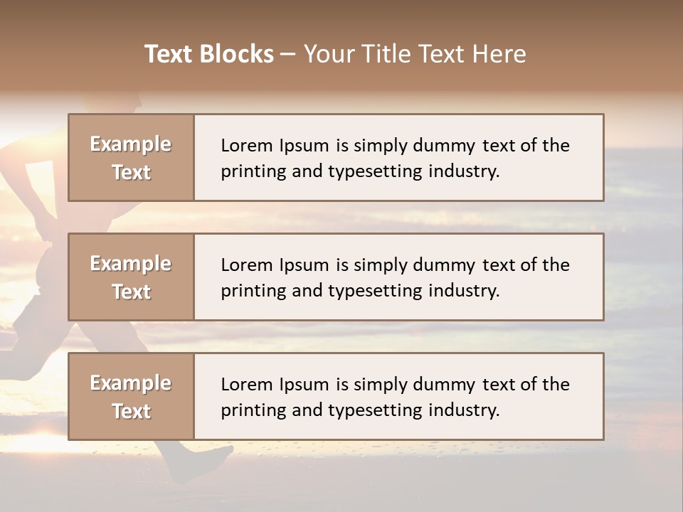 A Man Running On The Beach At Sunset PowerPoint Template
