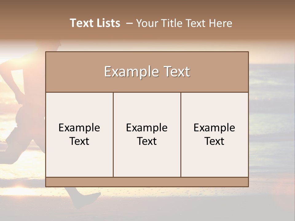 A Man Running On The Beach At Sunset PowerPoint Template