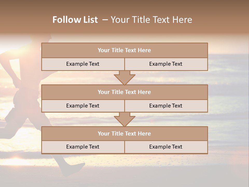 A Man Running On The Beach At Sunset PowerPoint Template