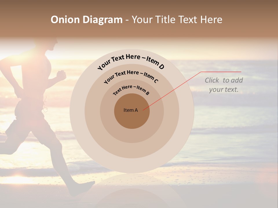 A Man Running On The Beach At Sunset PowerPoint Template