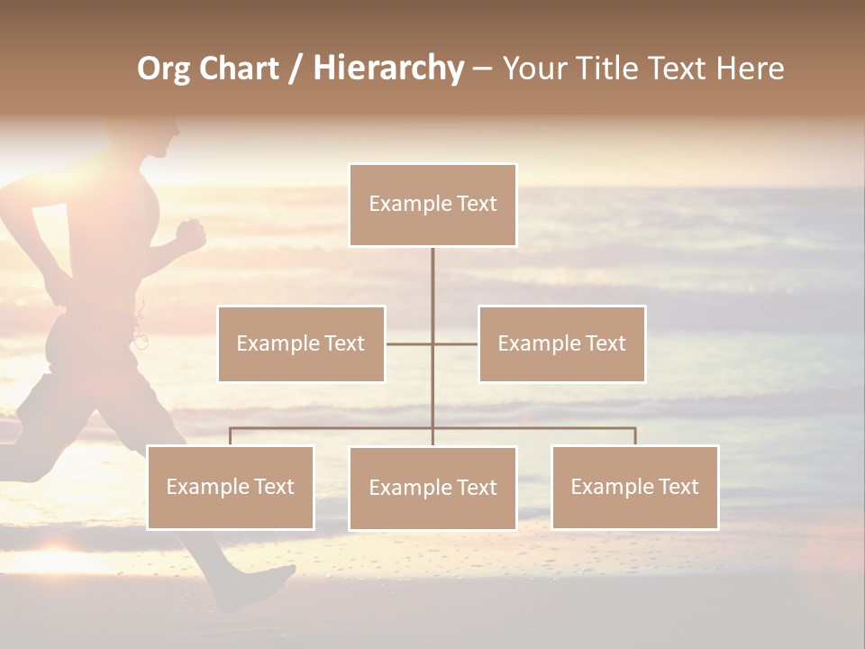 A Man Running On The Beach At Sunset PowerPoint Template