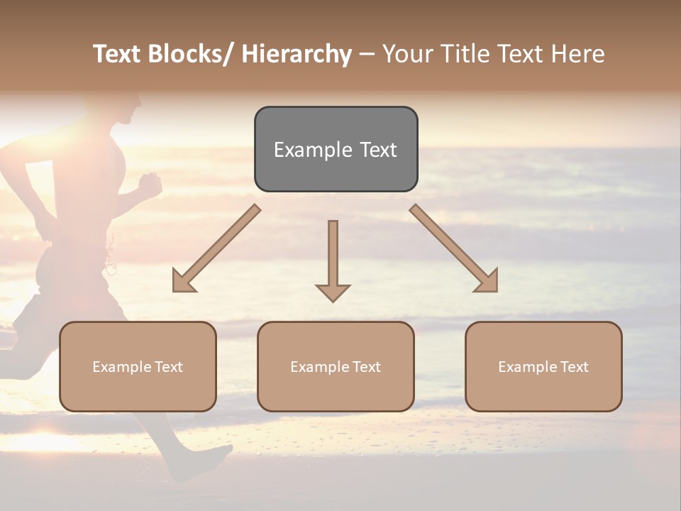 A Man Running On The Beach At Sunset PowerPoint Template