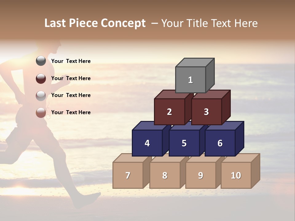 A Man Running On The Beach At Sunset PowerPoint Template