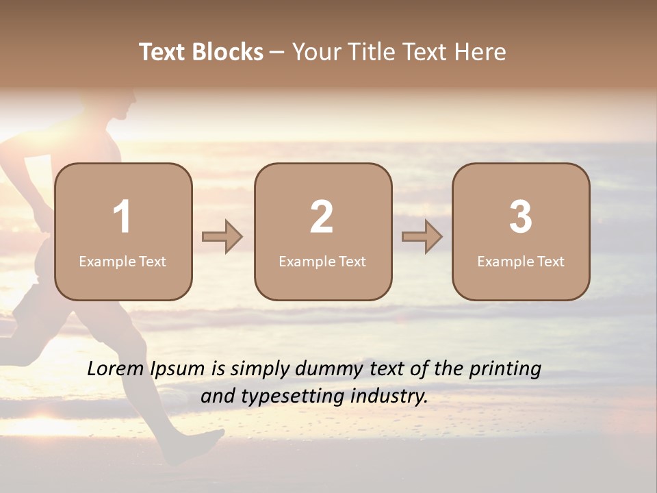 A Man Running On The Beach At Sunset PowerPoint Template