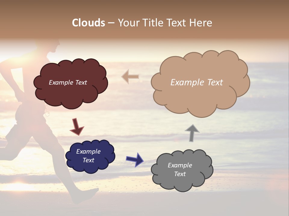 A Man Running On The Beach At Sunset PowerPoint Template