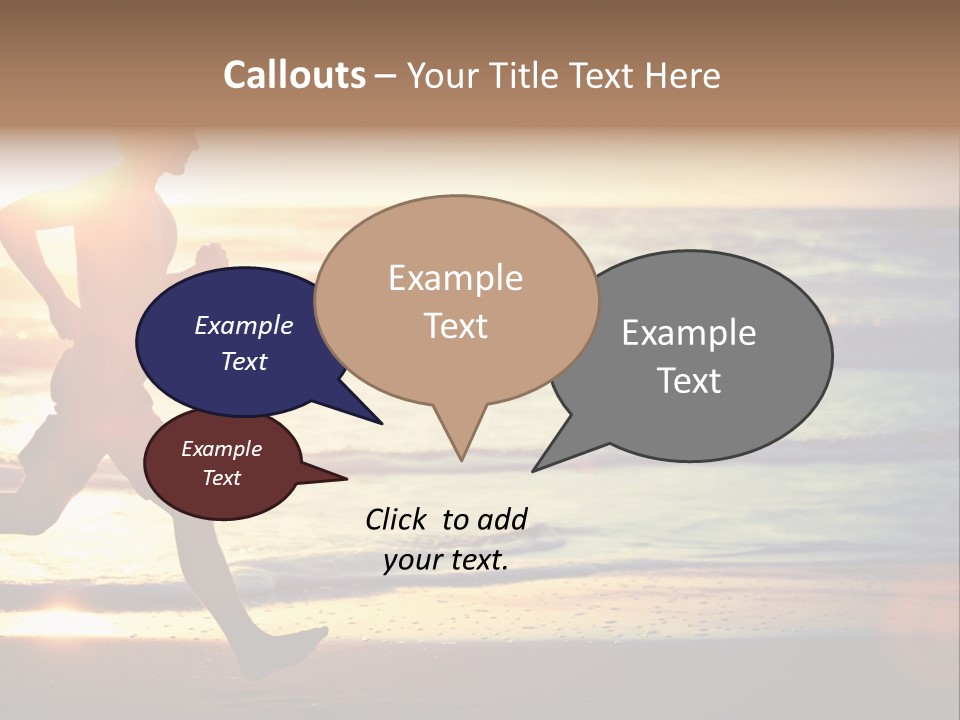 A Man Running On The Beach At Sunset PowerPoint Template