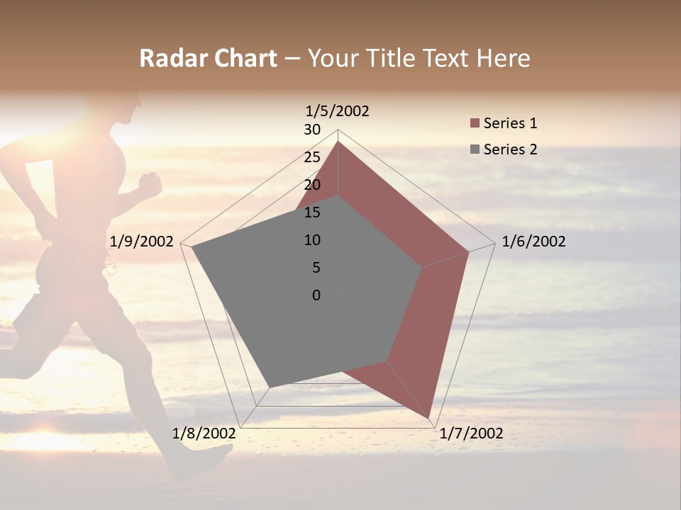 A Man Running On The Beach At Sunset PowerPoint Template