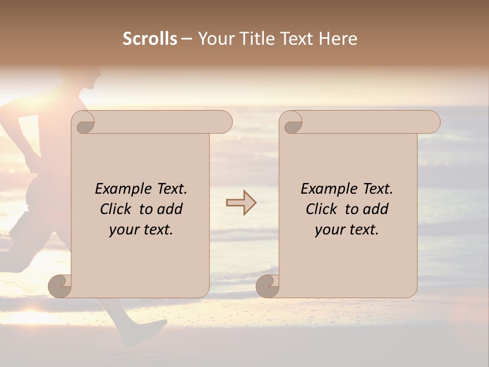 A Man Running On The Beach At Sunset PowerPoint Template