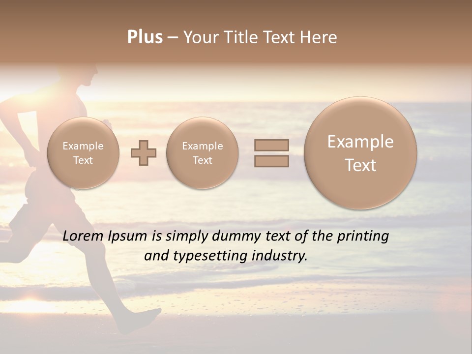 A Man Running On The Beach At Sunset PowerPoint Template