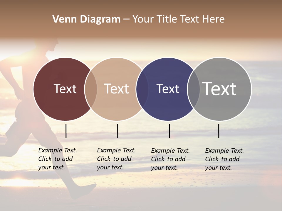 A Man Running On The Beach At Sunset PowerPoint Template